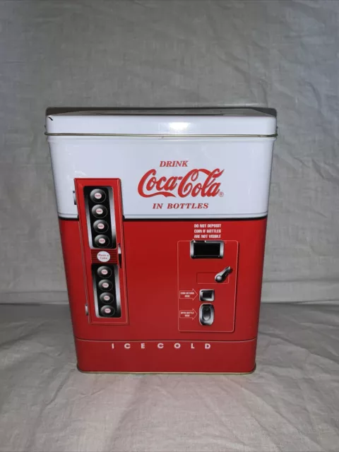 Coca Cola Tin - Vintage Coca-Cola Lever Soda Machine Drink Coca-Cola In Bottles