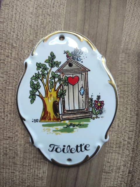 Plaque de porte décorative vintage de toilettes en fer blanc 11.5x16cm | Leroy Merlin