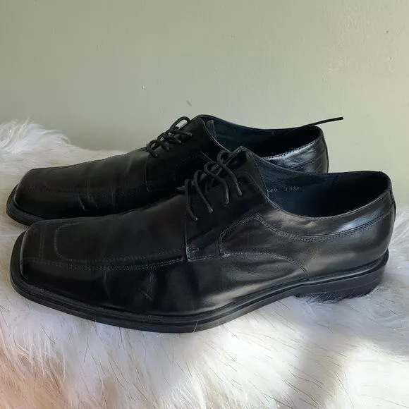 GIORGIO V BLACK leather shoes size 13M $33.00 - PicClick