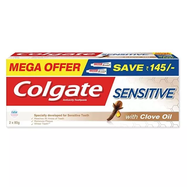 Dentifrice Colgate Sensitive à l'huile de clou de girofle, pour soulager la...
