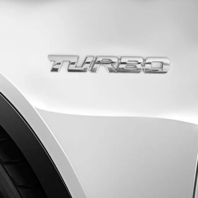 Metal 3D Turbo Logo Car Emblem Badge Sticker Trunk Bumper Decal Silver  H10