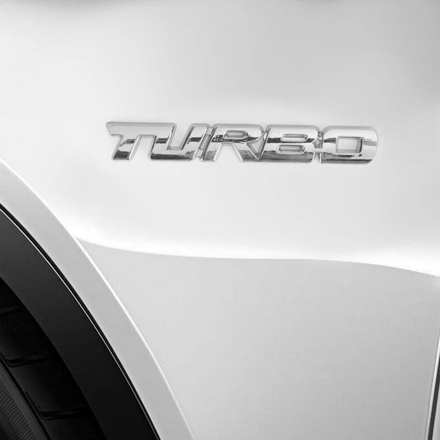 Metal 3D Turbo Logo Car Emblem Badge Sticker Trunk Bumper Decal Silver  H10