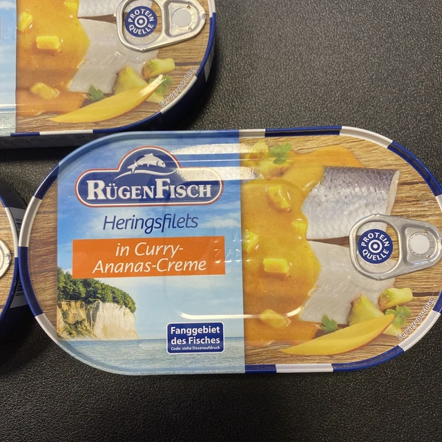3x Rügenfisch HERINGSFILET Curry Ananas CREME Rügen Fisch 3x200g 2