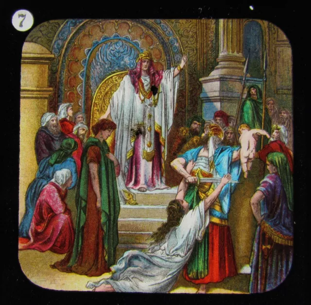 VICTORIAN Glass Magic Lantern Slide RELIGIOUS SCENE NO2 C1890 CHRISTIAN RELIGION