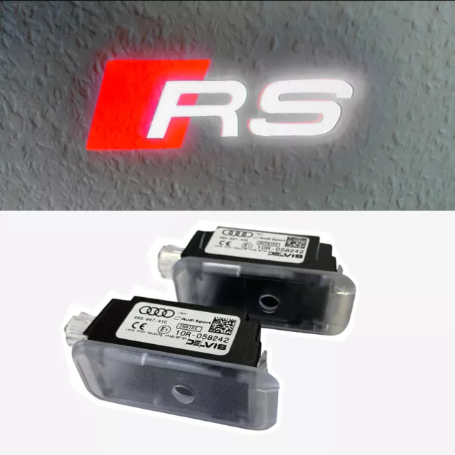 2X ORIGINAL AUDI RS LED Einstiegsbeleuchtung Tür Logo Projektor für viele  Audi EUR 114,19 - PicClick DE