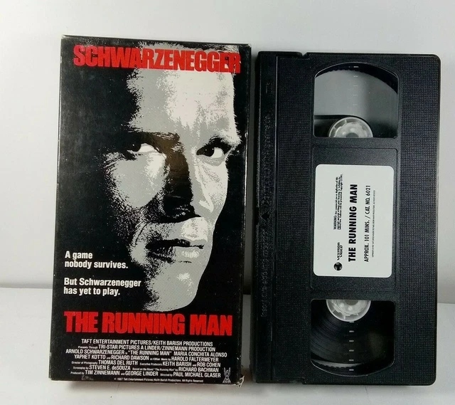 THE RUNNING MAN VHS Tape Movie 1987 Arnold Schwarzenegger Cult 6.19