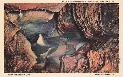 Lava Like Formations Stalactites, Niagara Cave, Iowa-Minnesota Line Vintage PC