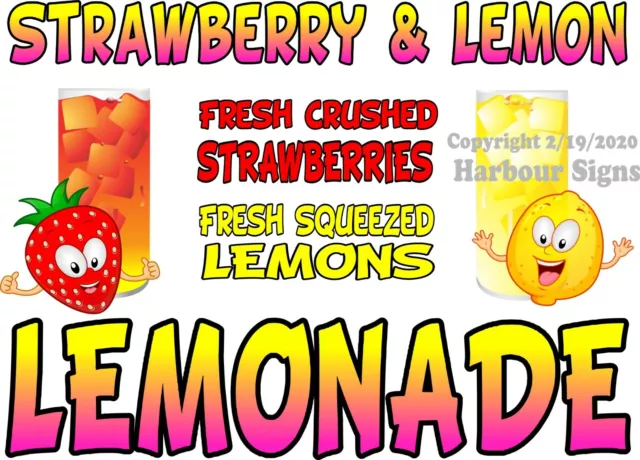 (Choose Your Size) Strawberry Lemon Lemonade DECAL Food Truck Concession Sticker