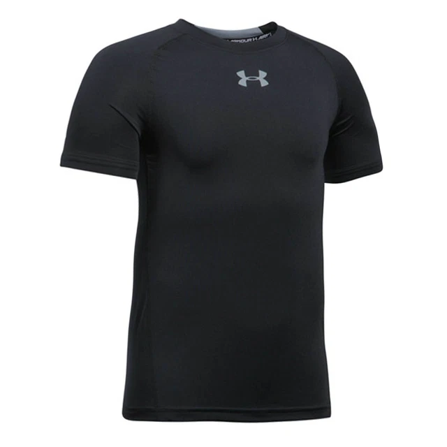 Camicia top Under Armour HeatGear bambini maniche corte strato nero