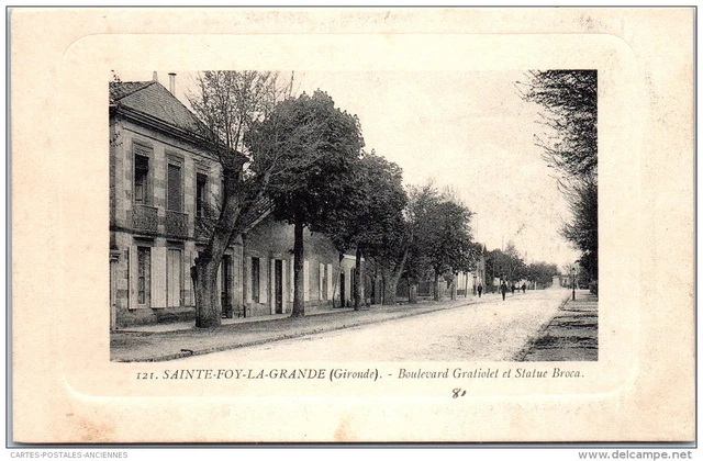 33 SAINTE FOY LA GRANDE - Boulevard gratiolet et statue broca.