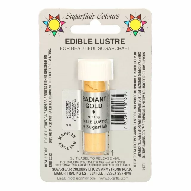 Sugarflair Edible Lustre Radiant Gold, 2g