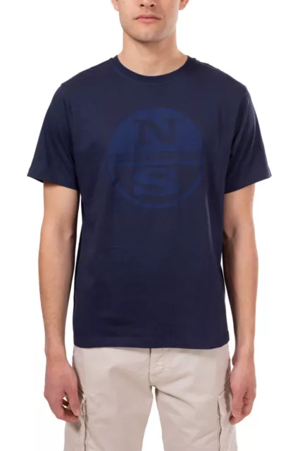 NORT SAILS t-shirt sportiva manica corta logo BLU 100% originale uomo BLUE