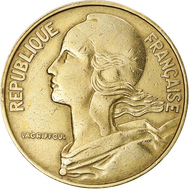 Pièces de monnaie françaises de 20 centimes sur Marianne