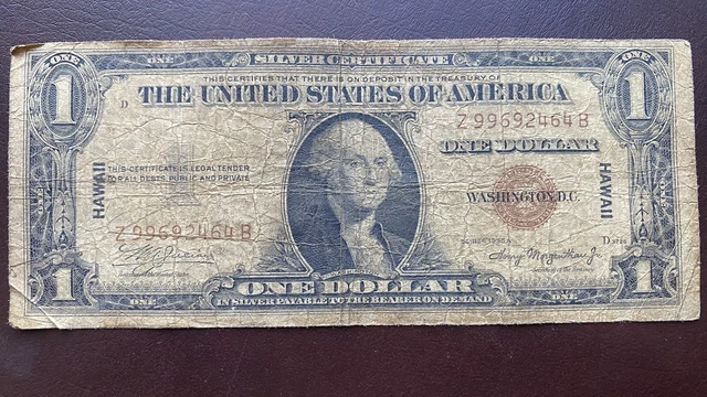 1935 A One Dollar Silver Certificate HAWAII Note $1 Bill Circulated #56439