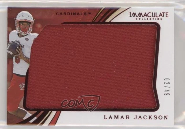 2020 Panini Immaculate Collegiate Memorabilia Red 2/49 Lamar Jackson Patch