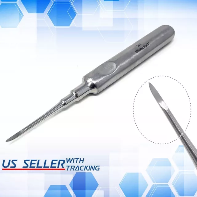 Stainless Steel Dental Heidbrink Root Tip Pick Elevator H1 Straight Slim Handle