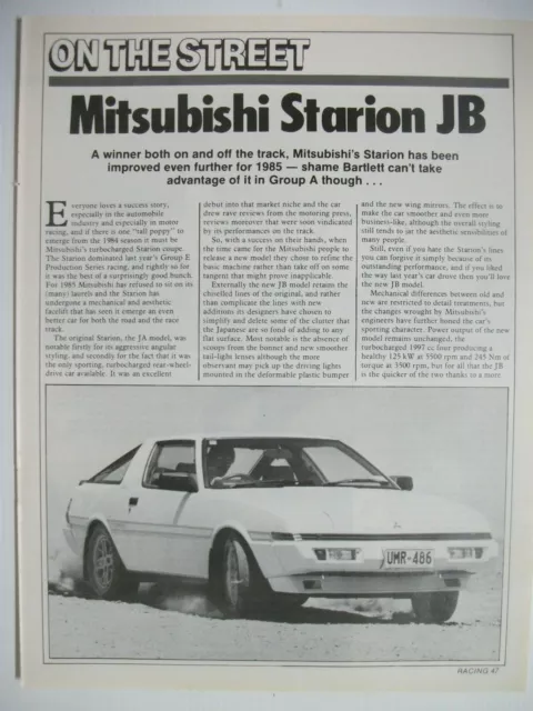 1985 Mitsubishi Starion Jb Turbo 3 Page Australian Magazine Road Test