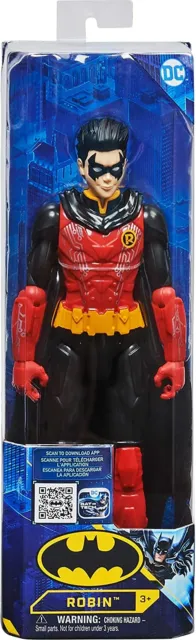 Action figure Robin 12 pollici abito rosso nero bambini giocattoli ragazzi età 3 stile fumetto