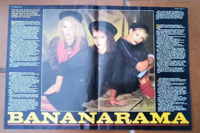 BANANARAMA Centerfold magazine POSTER / ARTICLE 17x11 inches