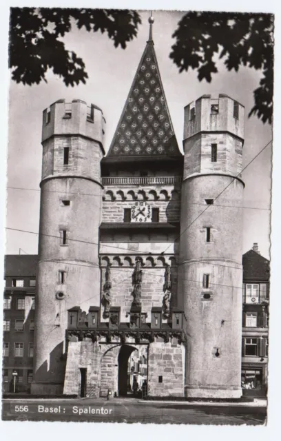 Historische SW-Ansichtskarte Spalentor Basel, Schweiz