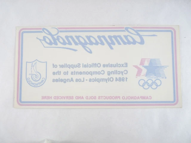 Campagnolo Decal 1984 LA Olympics ORIGINAL Dealer Window Shop Sticker NOS