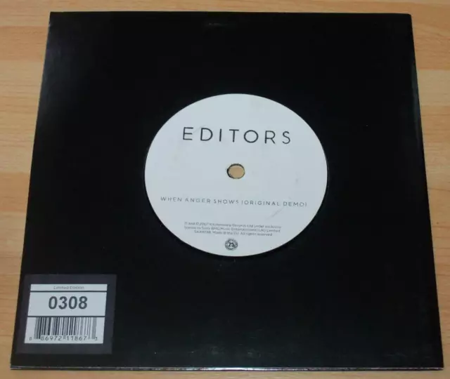 The Editors - The Racing Rats (Bonus Original Demos) - Numbered 2007 UK 7"