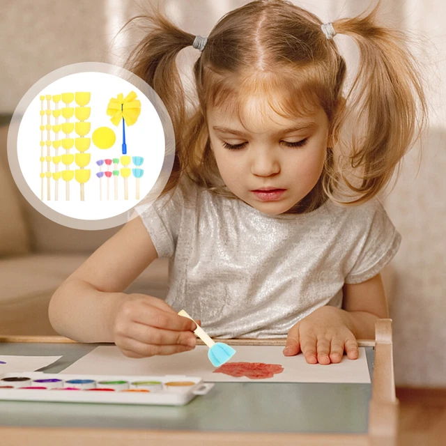 42 pezzi per bambini spazzole spugne spugne spugna pennelli disegno a pennell