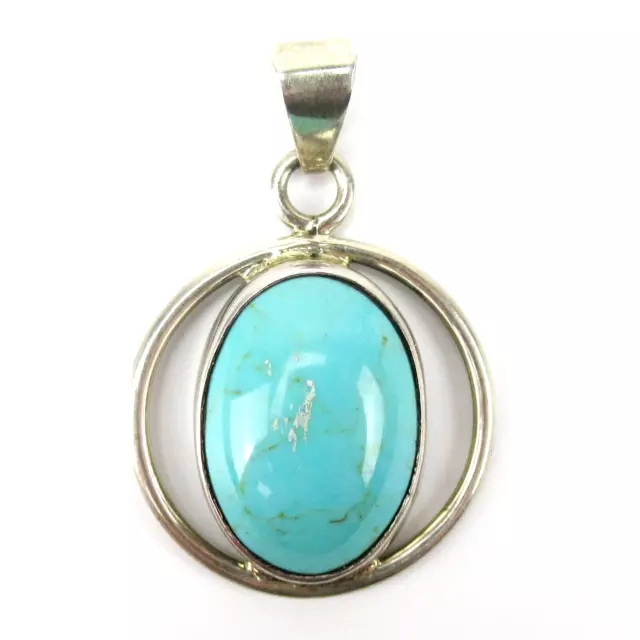 Designer Anhänger 925 Sterling Silber Türkis Mexiko Turquoise Silver Pendant