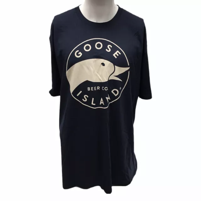 Goose Island Beer Company T-Shirt Navy Blue Short Sleeve Size 2XL 100% Cotton 2