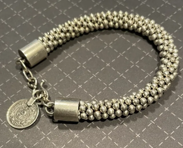 Pewter Turkish Bracelet 7” Coin Statement Nickel and Lead Free