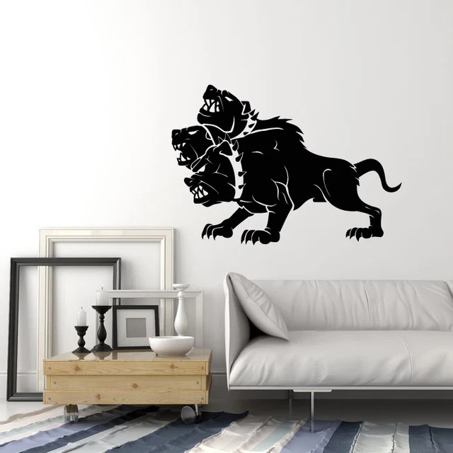 VINYL WALL DECAL Cerberus Hell Three headed Dog Mythology Stickers