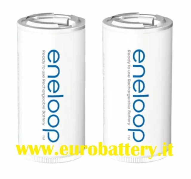 2x ENELOOP BQ-BS1E/2 Adattatore Batteria Pila da AA size stilo a ->D size TORCIA 2