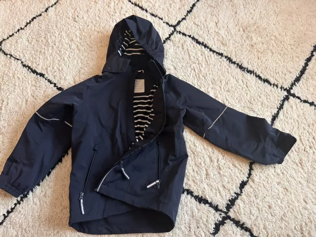 Polarn O Pyret Navy Weatherproof waterproof shell rain jacket 6-7 years size 122