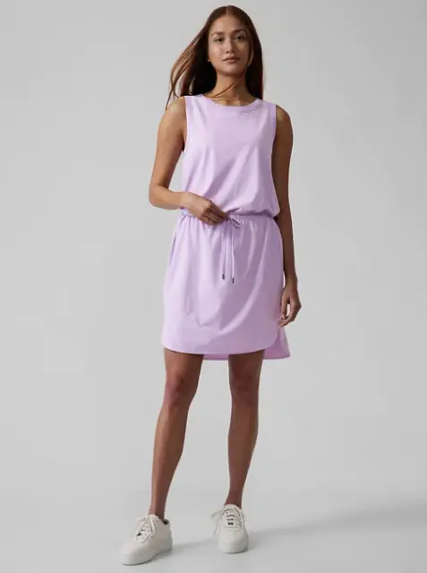 ATHLETA Rincon Dress S SMALL Elfin Purple Lightweight Dress Travel, Work NWT