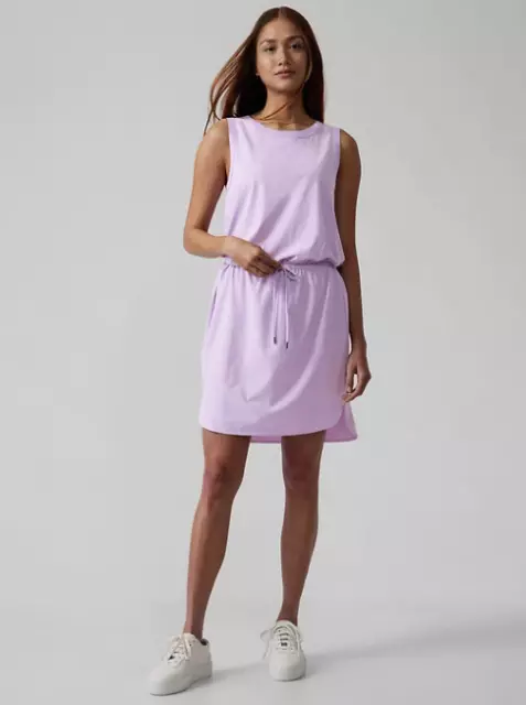 ATHLETA Rincon Dress XSP XS PETITE Elfin Purple Lightweight Dress Travel, Work