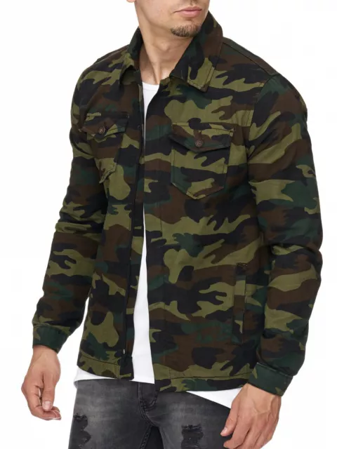 MADDU Hombre Army Camuflage Chaqueta de verano Chaqueta Camisa Sobreganche Nueva