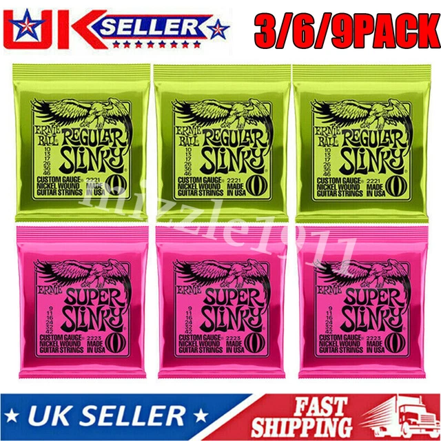 3 Sets Ernie Ball 2221/2223 Regular Slinky Electric Guitar Strings 10-46/9-42 UK