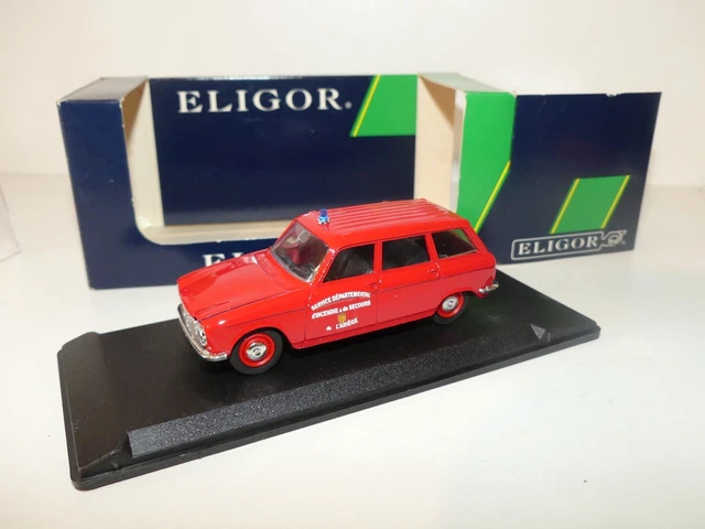 Voiture Eligor 1/43 Peugeot 404 break Pompiers soultz vintage