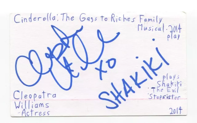 Cleopatra Williams Signed 3x5 Index Card Autographed Actress Wizard of Oz Play