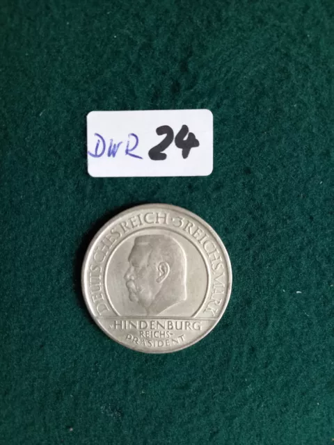DWR24 3 Reichsmark 1929A, Weimarer Republik, Silber, fast vorzüglich