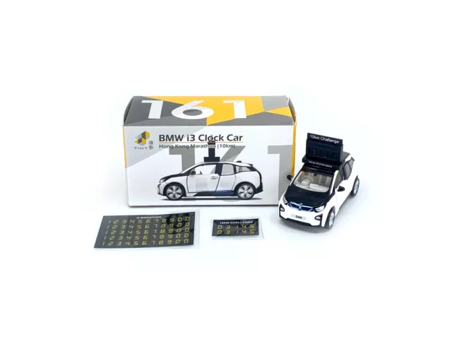 TINY HK #161 BMW i3 Marathon Clock Car (Capparius White) Voiture moulée autoc