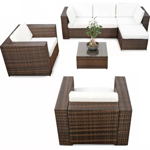 Polyrattan Gartenmöbel Lounge Möbel Sitzgruppe Lounge Hocker Tisch Sessel Sofa