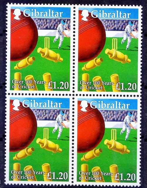 Gibraltar 1999 MNH Blk 4, Celebrating 100 yrs of Cricket, Sports