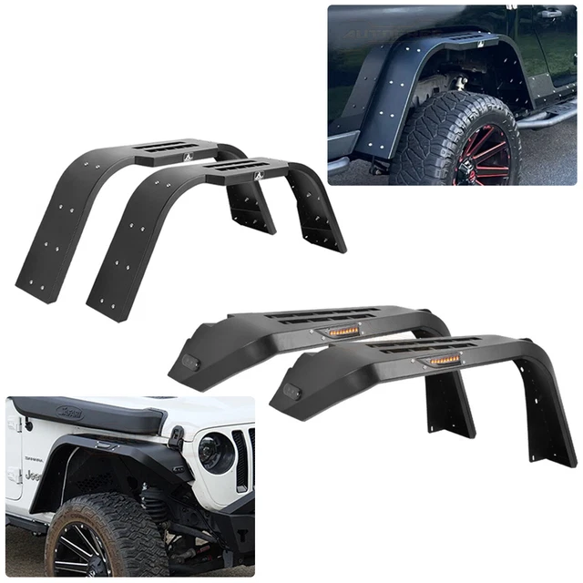 FRONT REAR FENDER Flares for Jeep Gladiator 20192023 JT Steel With LED