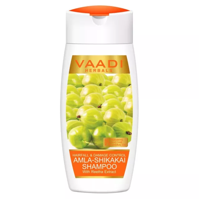 Vaadi Herbals Amla Shikakai Shampoo, Hairfall and Damage Control, 110ml F/S