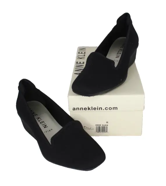 Anne Klein Women's Winnefred Wedge Black Stretch  Pump Shoes Size 95 Medium New