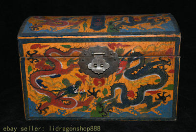 10 "qianlong a marqué la chine ancienne dynastie 2 cabinet lacquerware wood