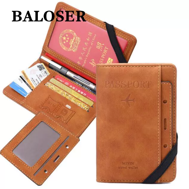 Men Women Leather Passport Bag Document Credit Card ID Holder RFID Wallet New