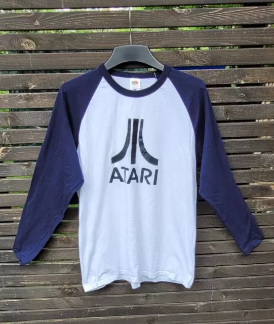 ATARI Long Sleeve Baseball T-Shirt Retro Games Console Space Invaders large