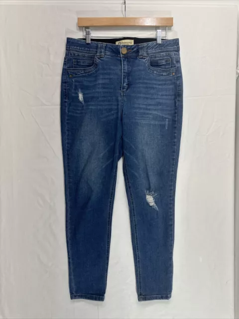 Democracy Jeans Womens Size 10 Blue Skinny AB Technology Stretch Dark Wash Denim